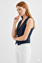 Women's Double-Breasted Cut Slim Fit V-Neck Button Detailed Vest - 2