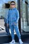 Boy's Scuba Potential Thick Striped Hooded Diving Fabric Tracksuit Set Esf7026 - 4