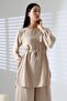 Women's Hijab Ayrobin Belted Tunic Trousers Double Set - 7