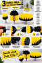 3-Piece Cleaning Brush Set for Drill Attachment, Sofa, Carpet, Bathroom, Tile Rim Detail Cleaning Brush - 2