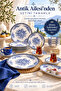 Antique Blue 6 Piece 26 cm Luxury Serving Plate Set - 6