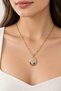 Openable Medallion Necklace with Zircon Stone and Phoenix Figure - Can Be Attached with Photo Gold 46 cm - 2