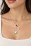 Gold Color White Stone Heart Necklace 316L Stainless Steel Anti-Allergic 57 cm - 2