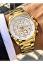 Functions Active White Dial, Yellow Steel Band,Guaranteed, Men's Wristwatch Bracelet with Calendar - 2