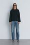 Black Katie Long Sleeve Oversize T-Shirt - 2