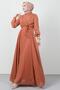 Cross Front Chiffon Dress Salmon - 4