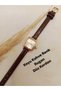 Retro Still Dark Brown Color (Patent Leather) Strap, Gold Color Case, White Color Dial - 4