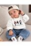 Teddy Bear Printed Sweatshirt, Lycra Jeans with Socks, 3-Piece Baby Boy/Child Set