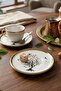 2-Piece Gilded Tea Plate-White Tea Plate Set Tree of Life