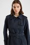 Reglan Sleeve Trench Coat with Epaulet and Cape Detail, Water Repellent, Dark Blue 6898 - 5