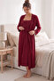 Amora Maternity and Postpartum Dressing Gown and Nightgown Set with Straps - 3