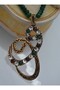 Special Design Vav Letter Necklace - Green - - 4