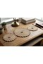 Natural Real Wicker Rope Hand Knitted 3-Round Runner Coffee Table and Tablecloth Bohemian Supla Runner
