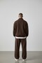 Men's Brown Half-Zip Hooded Tracksuit Set - 3