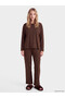 Vizyon New Season Brown Crew Neck Polka Dot Women's Pajama Set