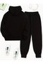 Women's Leather Look Bow Printed Hooded/Crew Neck Sweatpants Set Oversize - 7