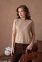 Women's Stone Detailed Diamond Patterned Short Sleeve Knitwear Blouse
