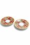 Set of 2 Gilded Red Tea Plates-White Tea Plate Set - 3