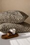 Cheetah Patterned Cotton Ranforce Fabric Zippered Pillowcase 2 Pieces 50X70 cm