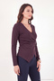 Cotton Buckle Detailed V-Neck Blouse Women's Blouse 5867076 - 3