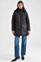 Removable Hooded Plus Size Quilted Coat Black 6906 - 2