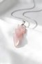Amethyst, Pink Quartz Natural Stone Pendant Lightning Design Necklace - 2