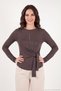 Waist Tie Detailed Crew Neck Blouse Women's Blouse 5866909 - 2