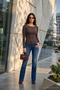 Kayık Yaka Basic Long Sleeve Blouse Women's Bluz 5867061 - 2