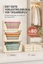 2-Pack Closet Organizer - Foldable Sliding Shelf Stackable Clothing Organizer - 2