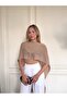 Women's Gold Glitter Openwork Cape Blouse