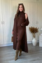 Brown Knitwear Dress with Turtleneck Cardigan - 8