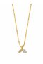 Gold Color Stone Whale Tail Figured Necklace