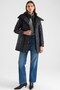 Zipper and Fur Detailed Quilted Coat Black 6905 - 2