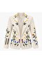 Linen Embroidered Design Blazer Jacket
