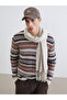 Xside Beige Crew Neck Patterned Men's Knitwear Sweater
