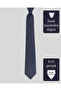 Blue Patterned Navy Blue Silk Tie – 8 cm Wide - 4