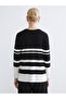 Nevavm Women's Striped Collar Knit Sweater with a Difference - 4