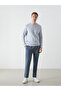 Trendlucky Men's Sweatshirt with Oval Collar and Long Sleeves - 2