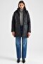 Removable Hooded Plus Size Quilted Coat Black 6906 - 4