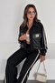 Women's Leather Detailed Jacket and Wide-Leg Pants Two-Piece Set - 5