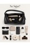 Black Shk352 Faux Leather, Zippered, Adjustable Strap Women'S, Daily Hand, Arm and Shoulder Bag - 3