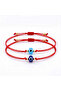 Blue and Navy Blue Glass Evil Eye Bead Red String Double Set Adjustable Bracelet Bx0025 - 2