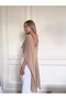 Women's Gold Glitter Openwork Cape Blouse - 3