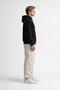 3 İp Men's Black Hooded Casual Sweatshirt with Kangaroo Pocket - 4
