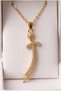 Stainless Steel Zulfiqar Sword Pendant with Stones Gold/Silver Color Eck74