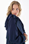 Waist Drawstring Trench Coat Navy Blue - 6
