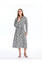 Trendlucky with Difference Pattern Long Sleeve Women Shirt Dress