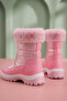 Girls' Rain Boots, Fleece Lined, Zippered, Non-Slip Sole - 2
