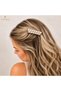 Women's Two-Row Pearl Silver Color Comb Clasp 8.5 cm – Hair Accessory for Buns and Evening Dresses - 3
