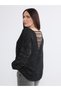 Two Mt Shop Quality Soulife Black Boat Neck Women's Knitwear Sweater